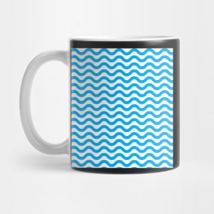 Light Blue Wavy Lines Repeat Pattern Mug